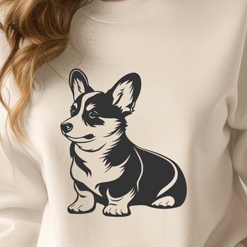 An adorable dog breed, specifically a corgi, depicted in a standing pose from the front.