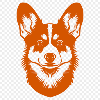 A vector illustration of a Corgi's head.
