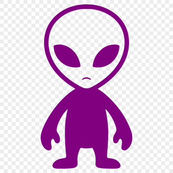 An extraterrestrial being from a sci-fi universe in vector art format.
