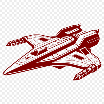 Vector illustration of a futuristic spaceship in outer space