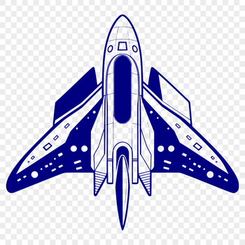Illustrative spaceship design suitable for vector art projects in SVG format.