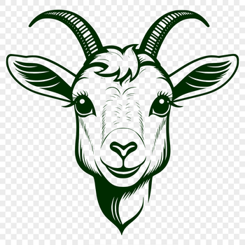 An illustration of a goat, a common farm animal.
