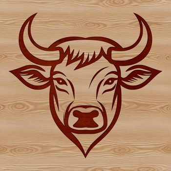 A digital illustration of a cow's head, suitable for graphic design and cutting machine projects.