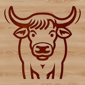 Simple line drawing of a cow's head, suitable for use in farm-themed designs or illustrations.