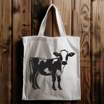 A vector illustration of a cow with detailed design.