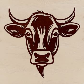 A cow's head is depicted in this vector illustration, suitable for both personal and commercial projects.