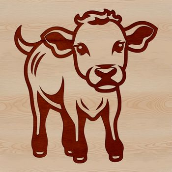 A simple line drawing of a cow, suitable for farm-themed designs.