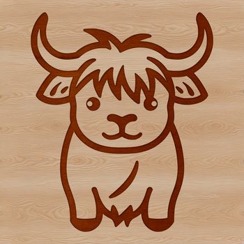 A simple line drawing of a cow, suitable for vector art projects.