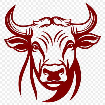 A high-quality illustration of a cow's head, suitable for vector design.