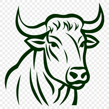 An SVG graphic representation of a cow, ideal for use in digital designs and projects.