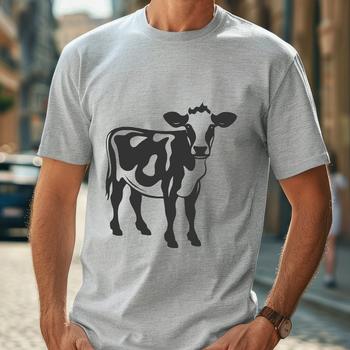 A detailed illustration of a cow's full body, suitable for commercial and personal design projects.