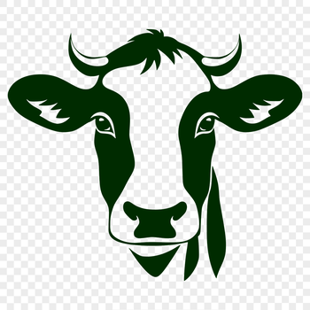 A high-quality vector illustration of a cow's head, suitable for graphic design projects.