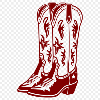 A pair of classic cowboy boots with intricate stitching and designs.