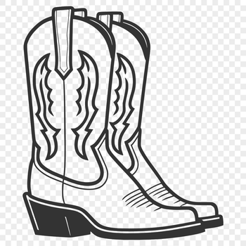 A pair of classic cowboy boots made from vector elements.