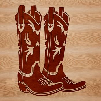Illustration of cowboy boots in vector format.