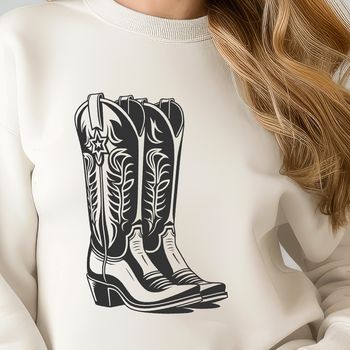 High-quality illustration of a pair of cowboy boots with intricate details.