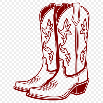 A high-quality vector illustration of cowboy boots, perfect for crafting and DIY projects.