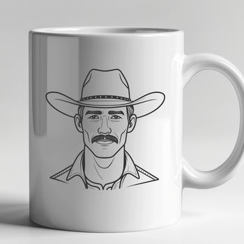 A stylized illustration of a cowboy in an SVG format.
