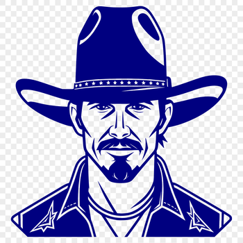 A vector illustration of a cowboy character in a classic pose.