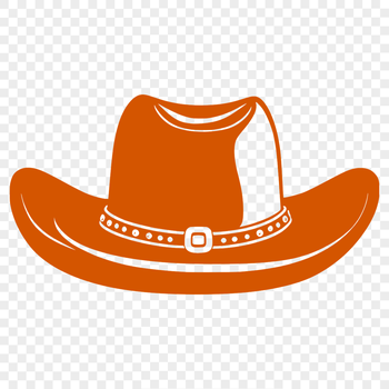 A stylized illustration of a classic cowboy hat, ideal for vector art and design projects.