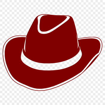 A traditional cowboy hat design made from clean lines and simple shapes.