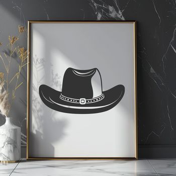 A classic cowboy hat design available in vector format.