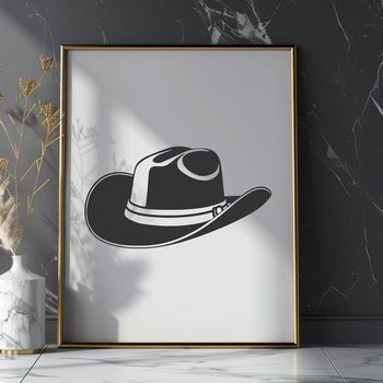A classic cowboy hat designed as a vector art file suitable for various applications.
