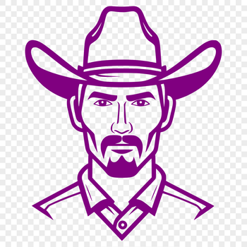 A digital illustration of a cowboy in a classic western style, suitable for graphic design projects.