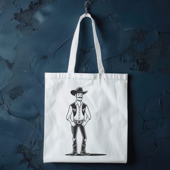 A western-style cowboy illustration created in vector format.