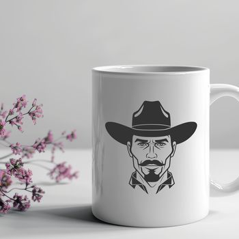 A digital illustration of a cowboy character in vector format.