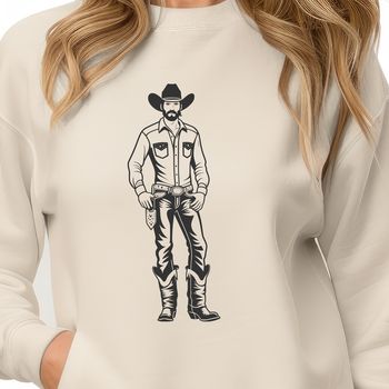 A traditional cowboy illustration created in vector format, suitable for digital design projects.