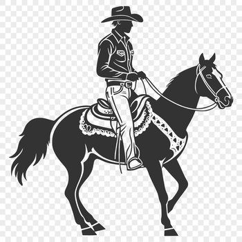 Western cowboy silhouette against a plain background