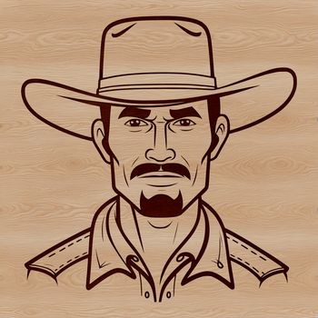 A cartoon cowboy character in vector format.