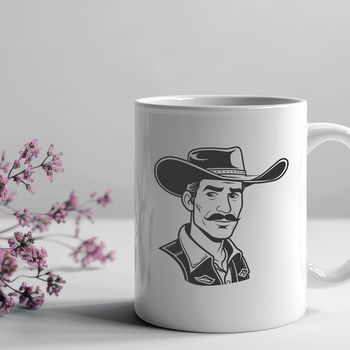 A cowboy illustration created as a vector graphic, suitable for cutting with a machine or laser engraving.