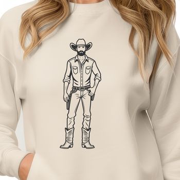 A cowboy character designed as a vector graphic.
