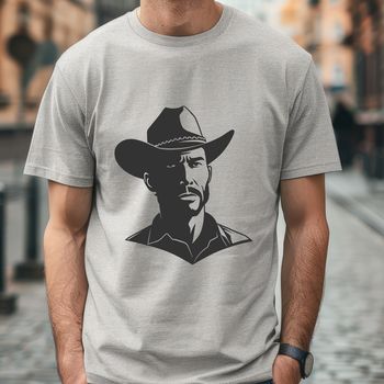 A simple illustration of a cowboy in traditional attire, suitable for vector art and design projects.