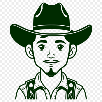An SVG clip art design of a cowboy figure.
