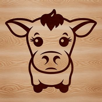 A simple line drawing of a cow, suitable for vector art and clip art designs.