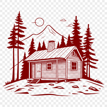 A simple cabin design created as a vector graphic in SVG format.