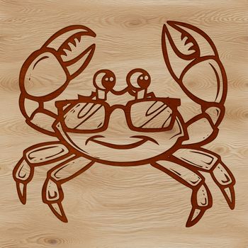 A digital illustration of a crab in vector format.