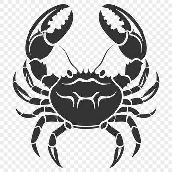 A detailed illustration of a full-body crab in vector format, suitable for various design applications.