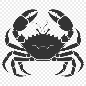 A detailed illustration of a crab in full body view, suitable for digital design and cutting machine projects.