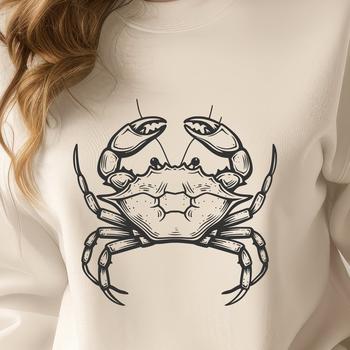 SVG illustration of a full-body crab, suitable for digital cutting machines like Cricut.