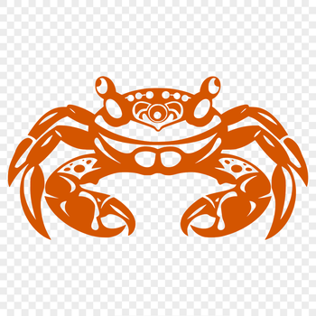 Illustrative image of a crab featuring its full body shape in vector format.