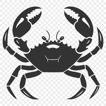 A detailed illustration of a crab from various angles, ideal for vector design projects.