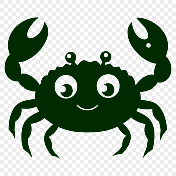 A detailed illustration of a crab's full body, suitable for digital cutting machines and design software.