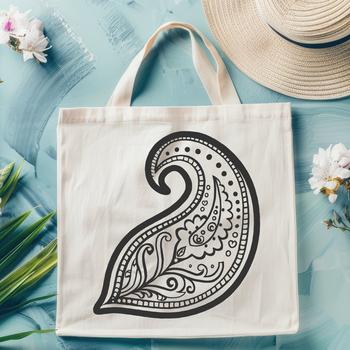 An SVG illustration of a traditional paisley design, suitable for vector art applications.