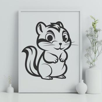 A high-quality illustration of a cute squirrel from head to toe, suitable for various uses.