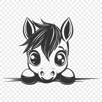 Vector illustration of a horse in a simple design format.