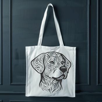 Close-up illustration of a Labrador Retriever's head, suitable for clip art and vector design.